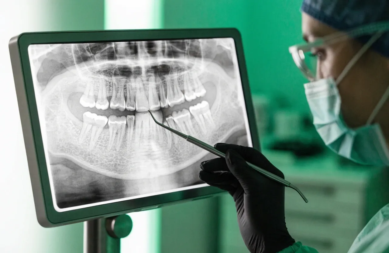 Radiografia dental na tela do consultório