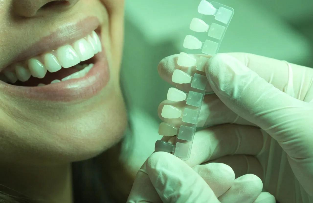 Comparação de cor para lentes de contato dental